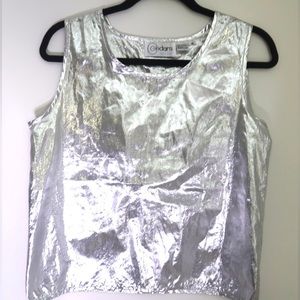 Shiny, silvery boxy Tank Top